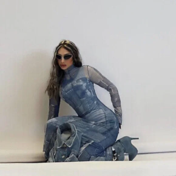 ZARA BLOGGERS FAV PATCHWORK WORK TULLE DRESS - Picture 4 of 14